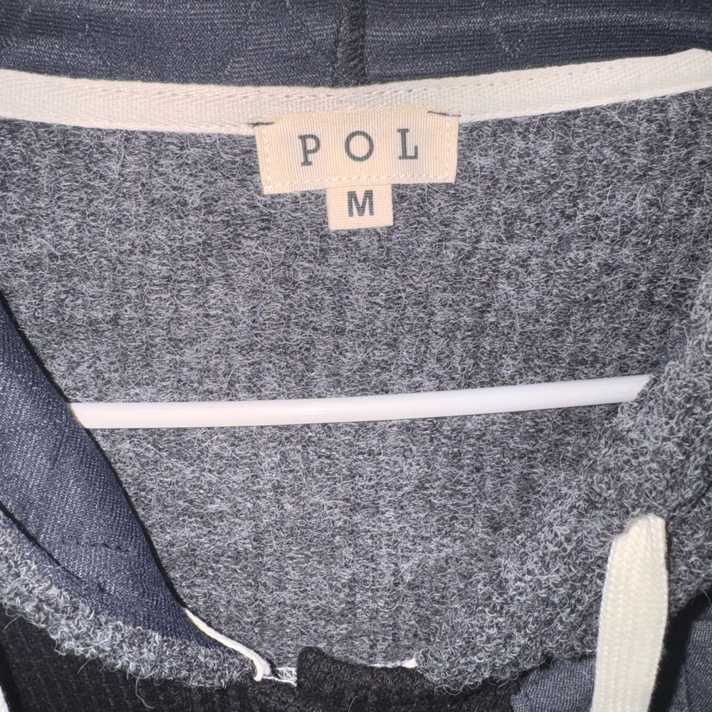 POL Women's Quilted Raw Edge Waffle Hoodie Jacket - Picture 3 of 4